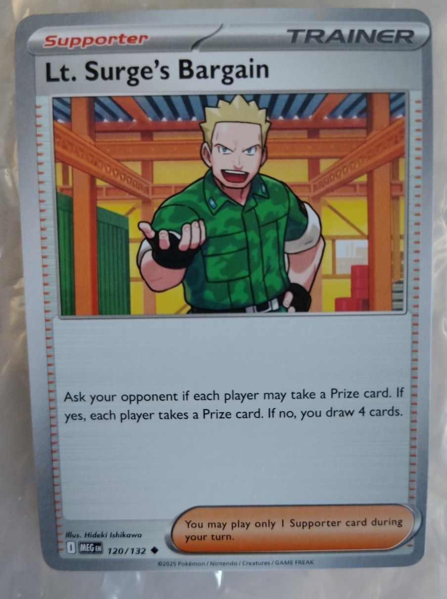 Lt. Surge’s Bargain 120/132 MEG Mega Evolution Uncommon Near Mint