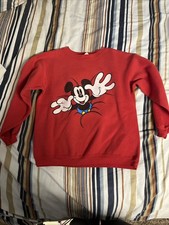 Vintage 90s Disney Mickey Mouse Double Sided Cartoon Crewneck Sweatshirt Medium