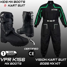 KIDS MOTOCROSS MOTORBIKE BOOTS CUB MX KART RACE SUIT OFF ROAD QUAD DIRT BIKE KIT