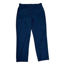 Eileen Fisher Minimalist Sustainable Navy Blue Organic Cotton Tapered Pants S/P
