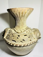 Thailand Ban Chiang Earthenware Terracotta Elephant Vase