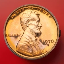1970-S  Large Date Lincoln Memorial Red Proof Cent/Penny Fast Shipping