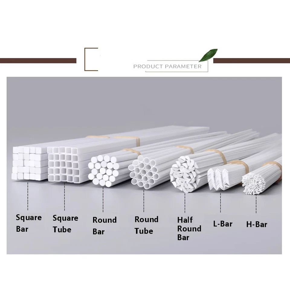 ABS Weiß Hohl/Vollstangenrohr Styrol-Kunststoffstab DIY-Modellbau 250 mm lang - Bild 2 von 4