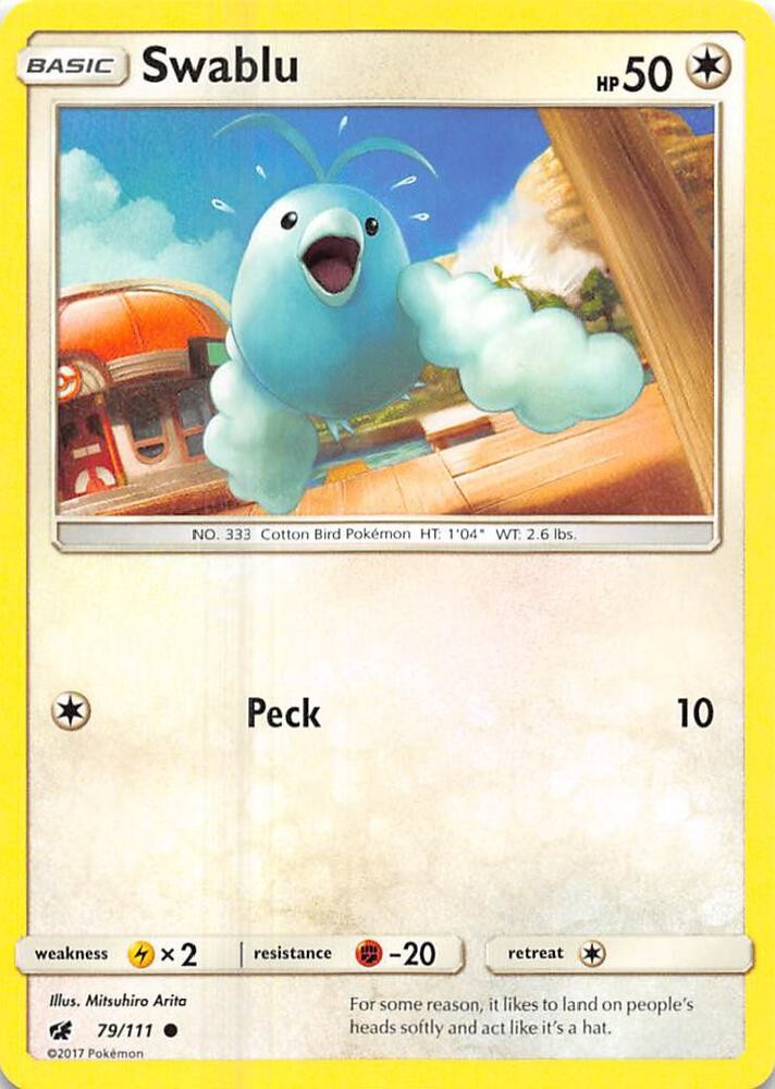 Swablu SM - Crimson Invasion 79/111 NM English Pokemon Card