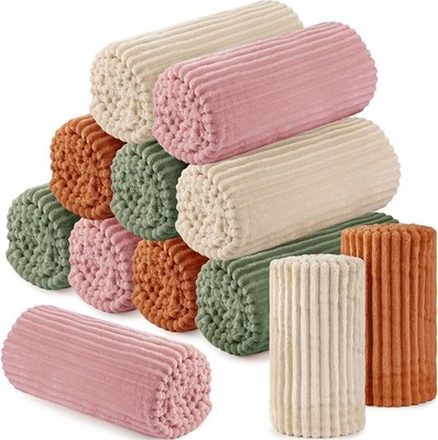12-Pack Flannel Throw Blankets 50x60'' - Oeko-Tex Bulk Fleece