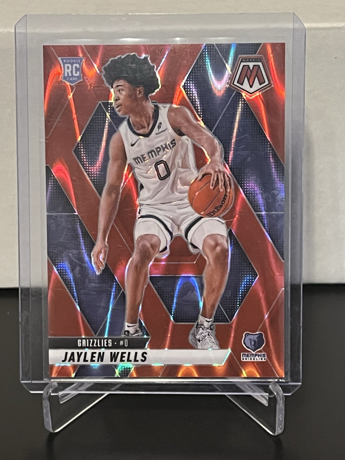 2024-25 Panini Mosaic - Rookies Jaylen Wells #240 Red Seismic /299 Grizzlies