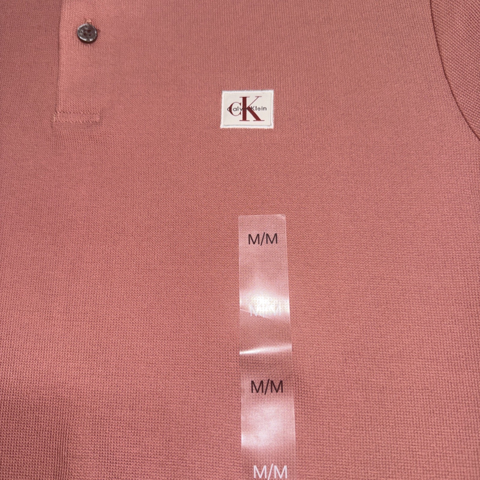 NWT Calvin Klein Woven Monologo Polo Shirt Pink Sold Out - Size Medium image 3