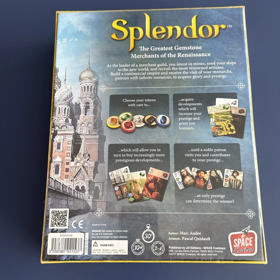 Splendor Board Game Asmodee Games By Mark Andre ASM SCSPL01 Family - Image 2 of 2
