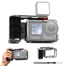 For DJI Osmo Action 6 PULUZ Metal Camera Cage Expansion Adapter with Handle Grip