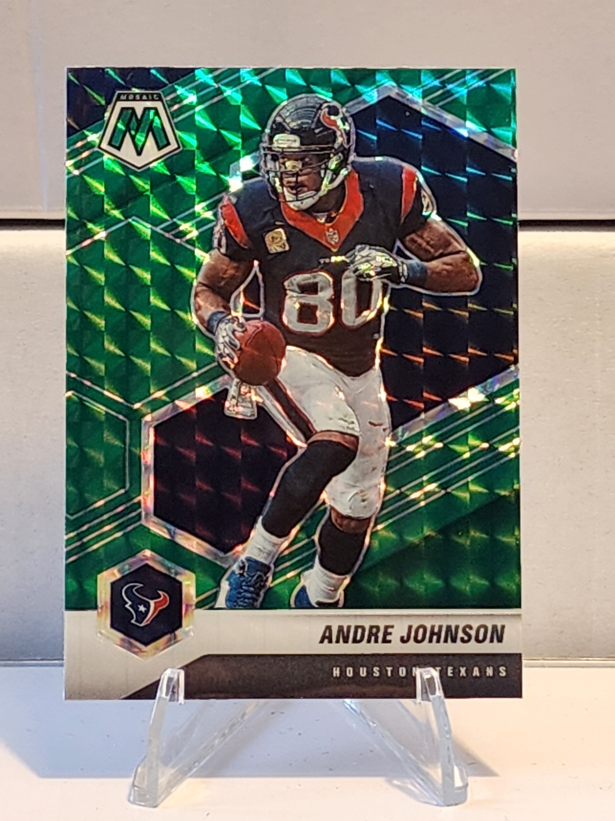 2021 Panini Mosaic - Andre Johnson #89 Green Mosaic Prizm