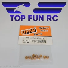 OFNA 10371 Gold 4mm Nylok Nuts (10) For Cars Trucks & Planes