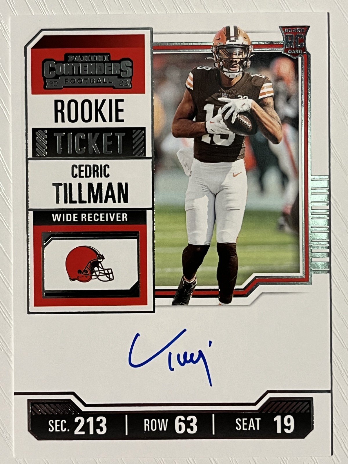 Cedric Tillman 2023 Panini Contenders Rookie Ticket Auto Autograph #104 Browns