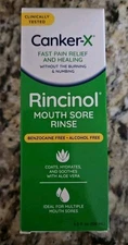 Canker-X Rincinol Oral Rinse Mouthwash Quick Pain from Canker Sores Soothing