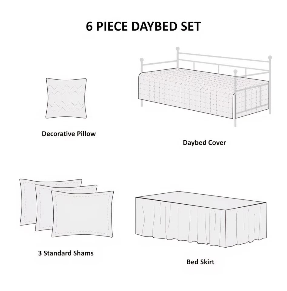 Madison Park Daybed Cover Set - Trendy Design, All Season Luxury Brown 75"x39" - Image 4 of 4