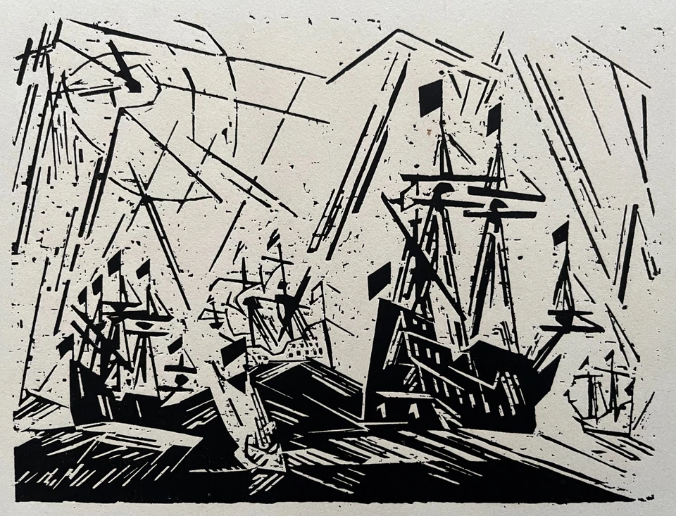 Lyonel Feininger Orig. Holzschnitt 1918- Hansaflotte - Expressionismus - Bauhaus - Bild 2 von 4