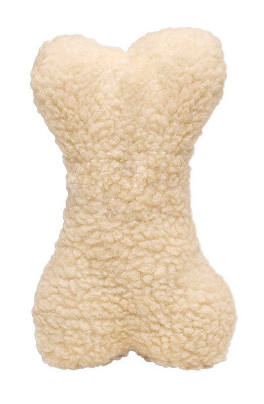 Diggers A08807 White Fleece Bone Dog Toy with Hang Tag 9 in.