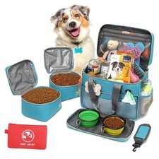 Dog Travel Bag for Traveling Week Away/Overnight Dog Travel Sea Blue