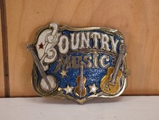 Enamel Country Music 1982 Belt buckle The Great American Buckle Co. USA 
