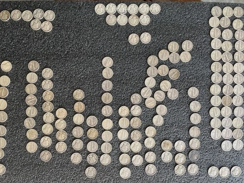 Lot of 10 Mercury Dimes 90% Silver - VG-VF.  Various Dates, 10 Lots Available