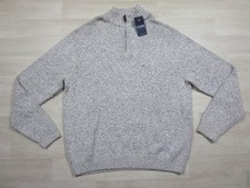NWT Chaps Lead Table Sweater Men's XXL Quarter Zip Mock Neck Preppy Cream