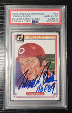 2004 Donruss D-Kings 64 Johnny Bench HOF Heroes Inscrip HOF /1000 Auto PSA 10