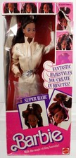 Vintage Super Hair Black Barbie Doll - 3298 Never Removed from Box 1986 Mattel