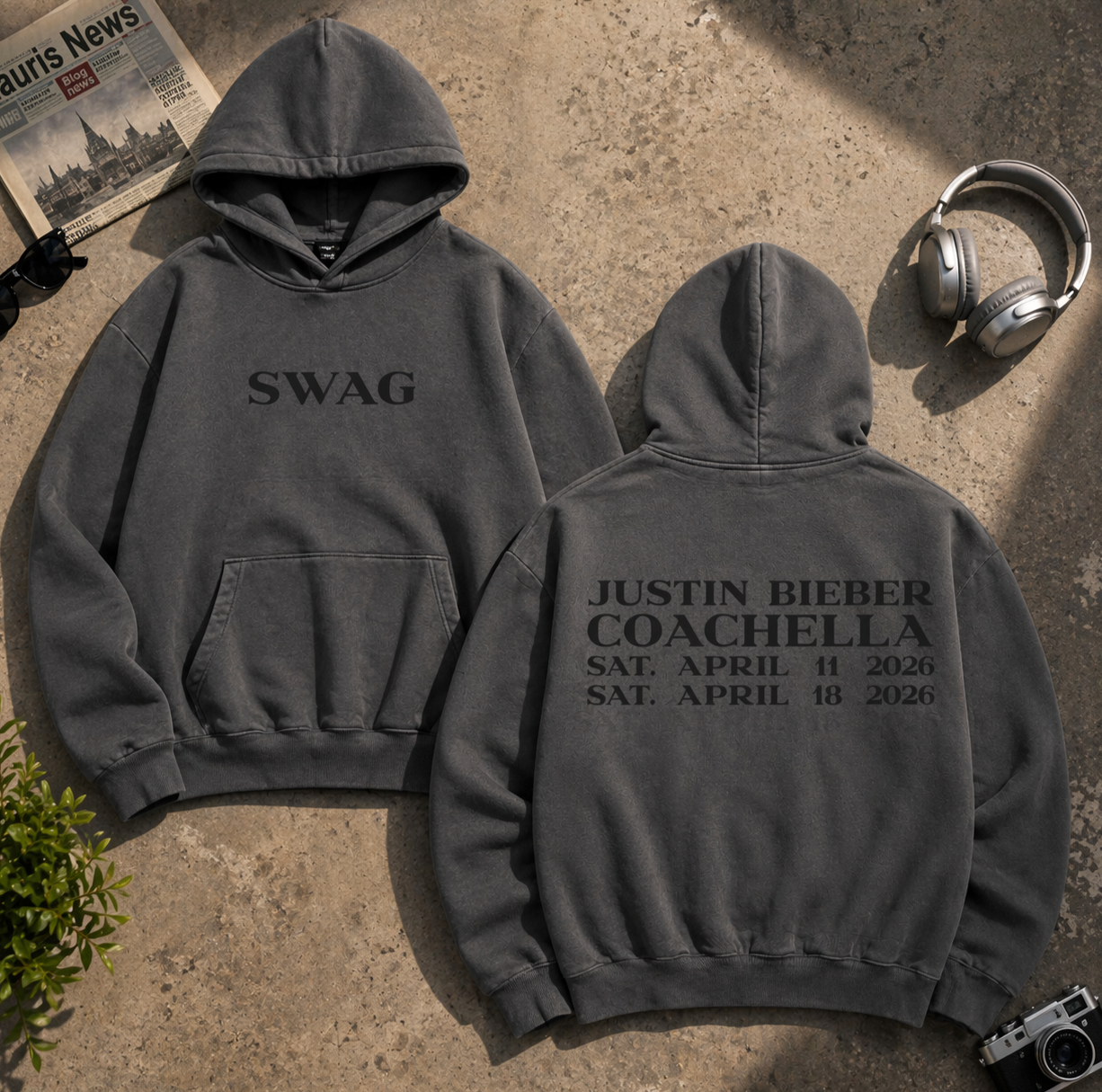 Justin Bieber Swag 2026 Merch reprint Charcoal  Hoodie FAST SHIP New