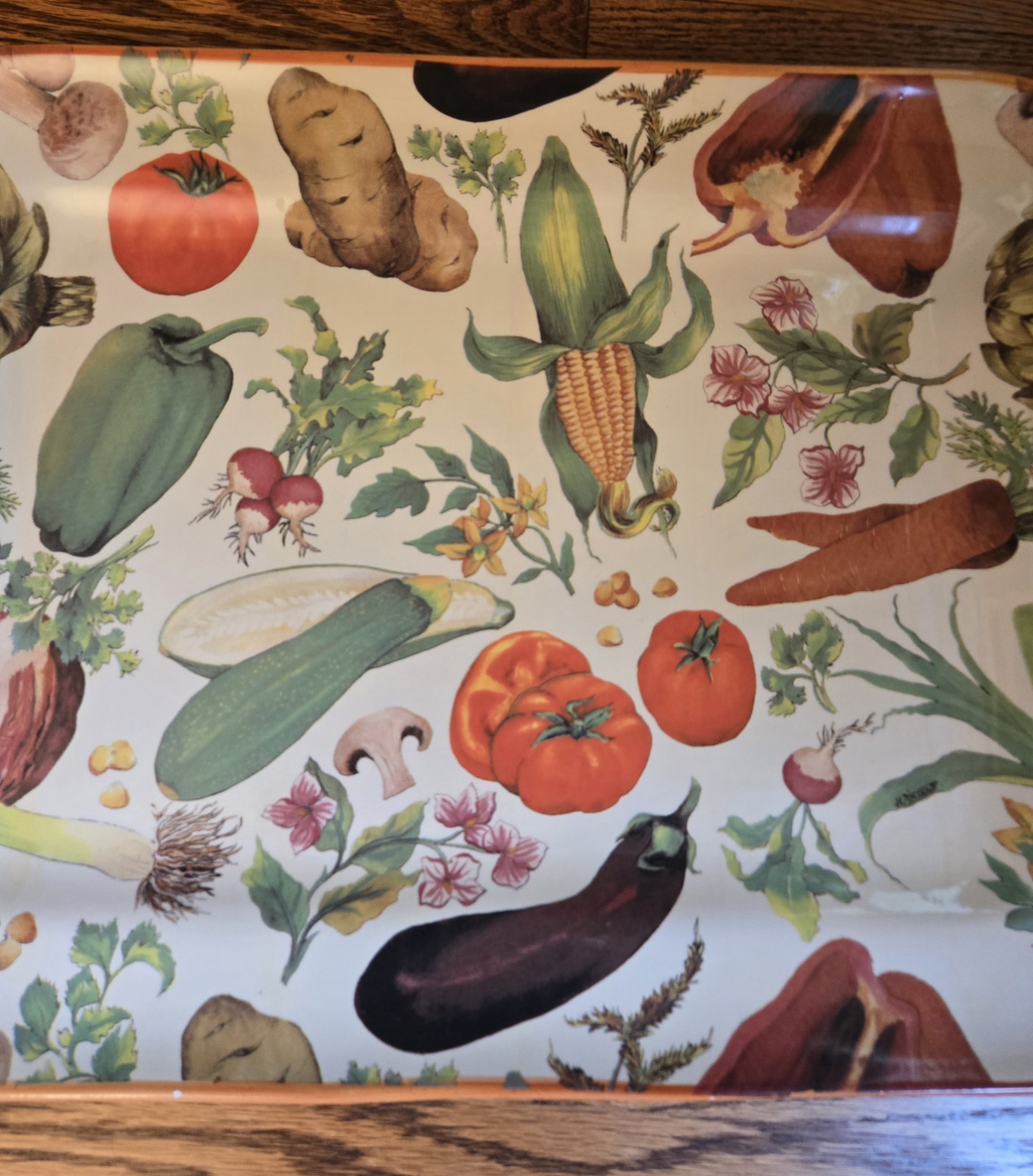 La Primula SRL Made in Italy Signed 17.5 X 13 Inch Tray Colorful Vegetables