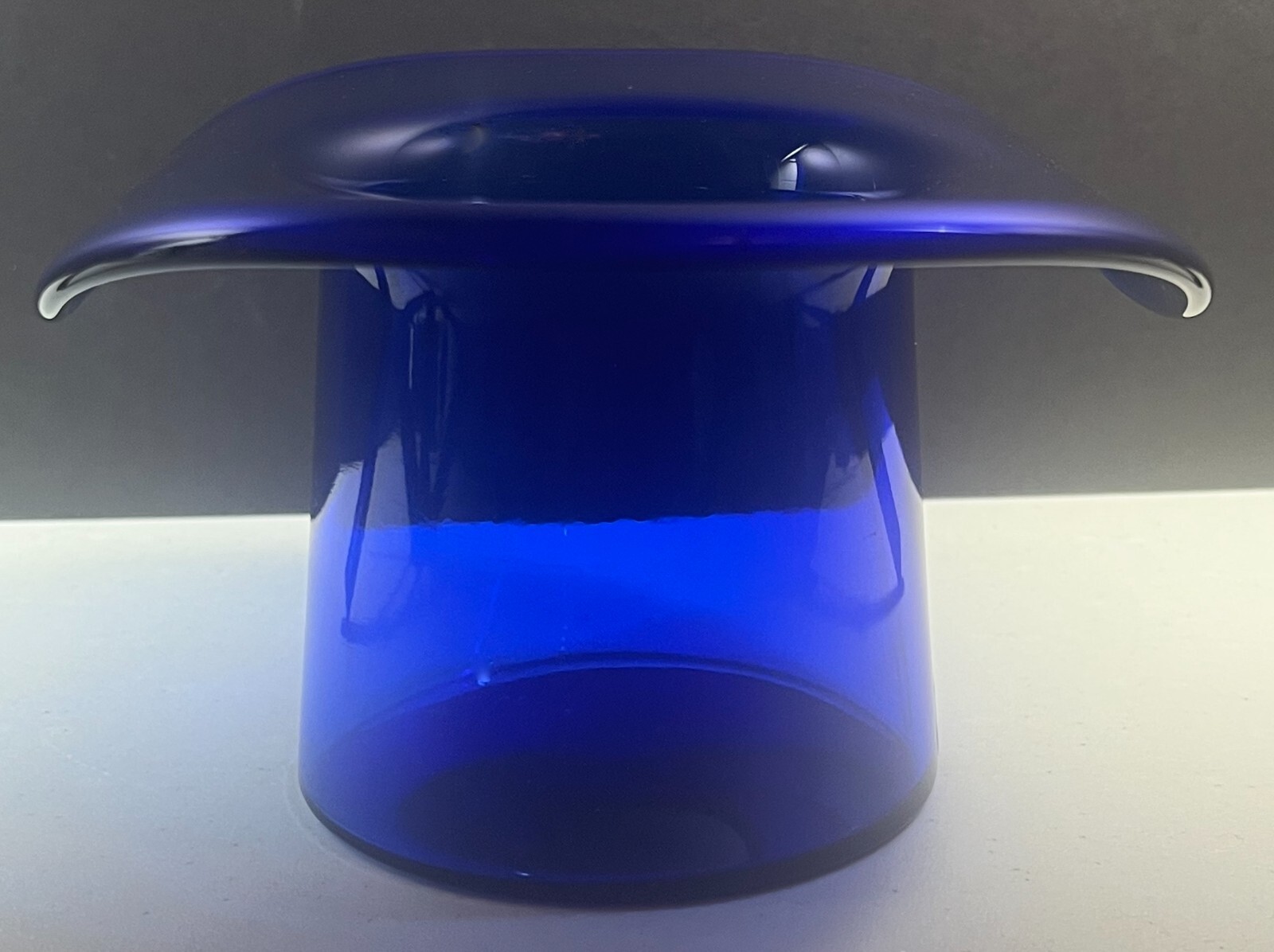 Huge Vintage Cobalt Blue Glass Hat Shaped Candy Dish / Paper Weight eBay