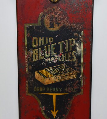 【激レア】1950s Vintgae ヴィンテージ USA マッチセット　一点物 Vintage 1 Cent OHIO Blue Tip BOOK MATCHES Coin Op Dispenser