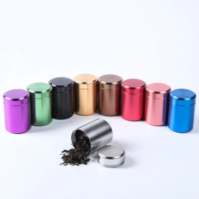 Airtight Smell Proof Metal Herb Can Portable Travel Tea Stash Jar Container Tool