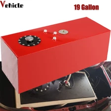 19 Gallon Aluminum Racing/Drift Fuel Cell Gas Tank W/ Cap&Level Sender Top Feed