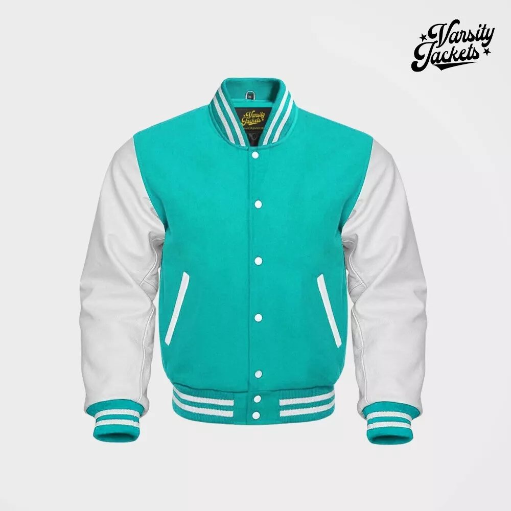 Varsity Letterman Baseball Bomber Retro Vintage Jacket Forest Green Wool  Gold Genuine Leather Sleeves (XS) at  Men's Clothing store