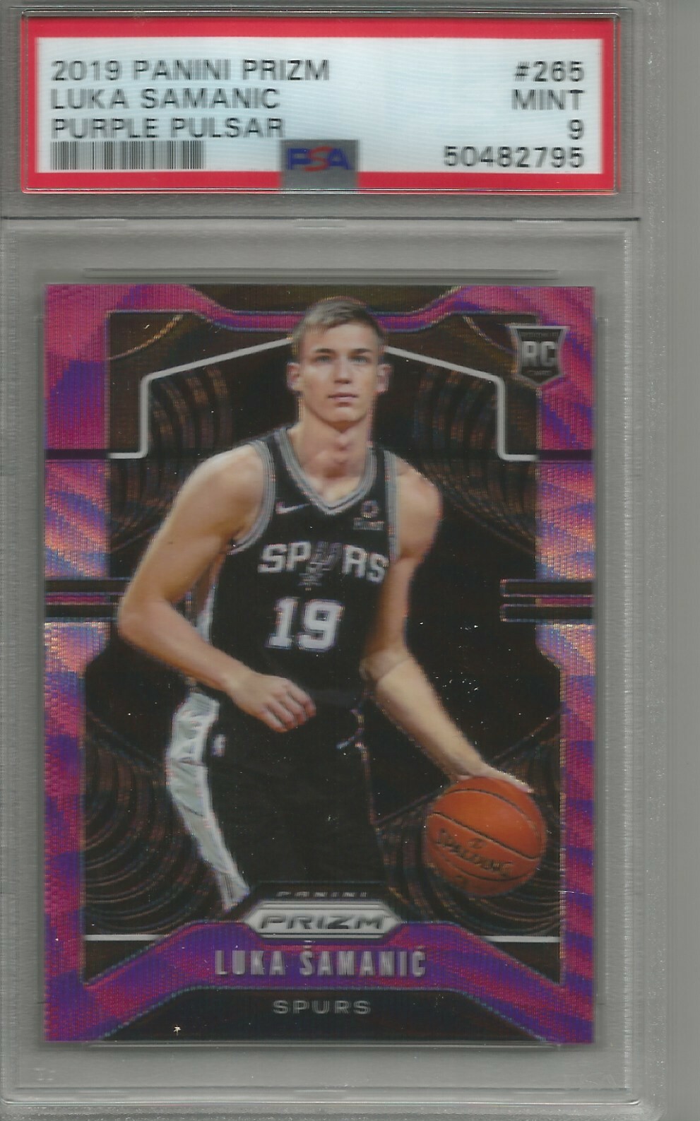 Luka Samanic 19/20 Panini Prizm Purple Wave Prizm Rookie PSA 9