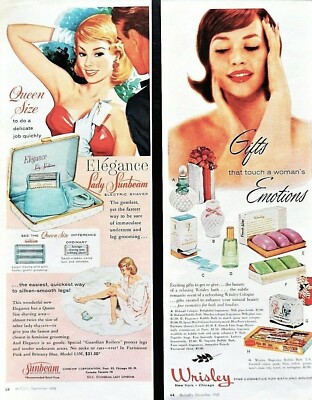 Lady Sunbeam shaver ad vintage 1960 Wrisley bath beauty advertisements