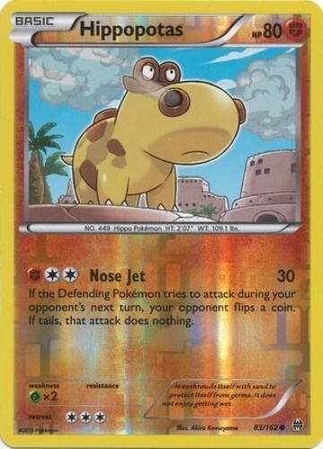 Pokémon TCG - Hippopotas - 83/162 - Reverse Holo - XY: Breakthrough [Near Mint]