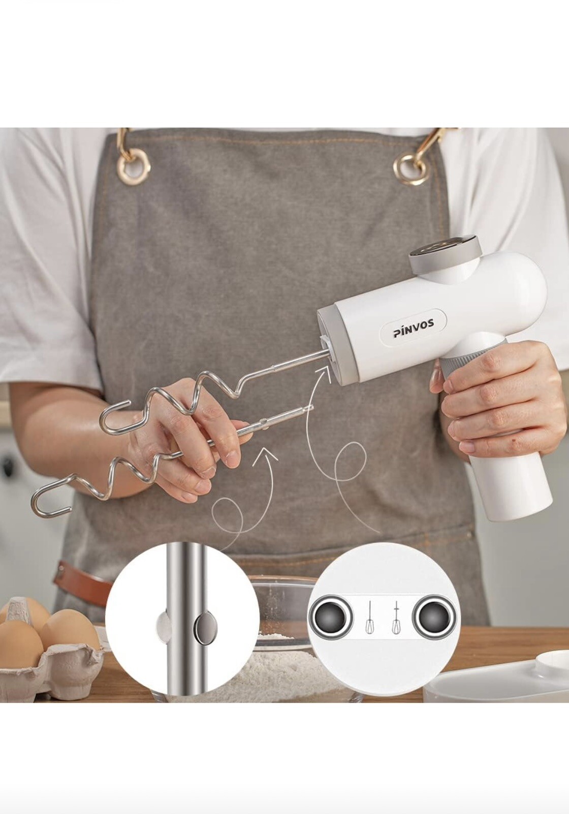 Hand Mixer Electric Cordless Hand Mixer For Whipping Mixing Cookies