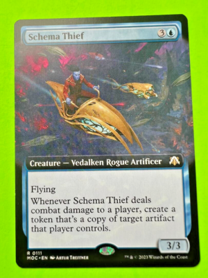 MTG March of the Machine ( Schema Thief ) Rare Extended Art