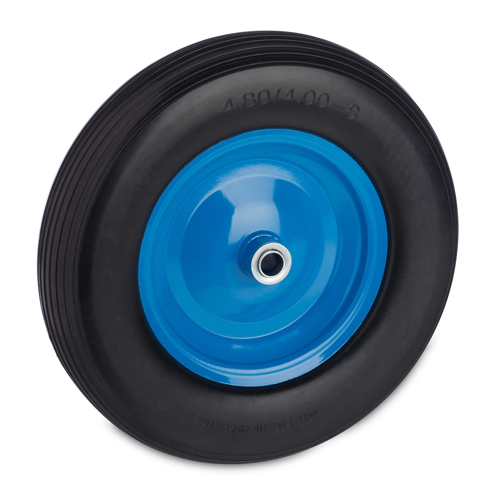 Relaxdays Ruote Carriola in PU 4.80 4.00-8, Gomma Piena Antiforatura, Cerchione