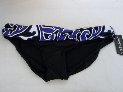 Jantzen Size 14 Black Banded New Womens Bikini Swimwear Bottoms