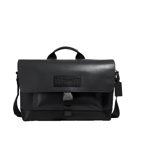 COACH Turn lock Leather Tote Bag in Black (29086) with Bag Charm
