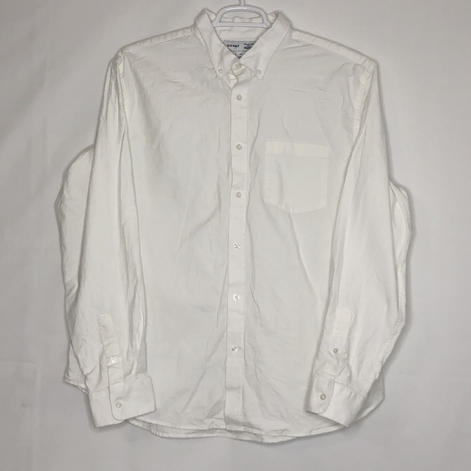 Old Navy Men's Dress Shirt Size XXL White Long Sleeve Built in Flex