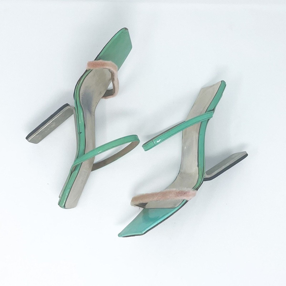 Vintage FENDI Patent Leather & Faux Fur Suspension Heels 7.5 Vintage FENDI Patent Leather & Faux Fur Suspension Heels 7.5