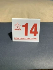 Classic Carl's Jr Table Tent Number Sign 14