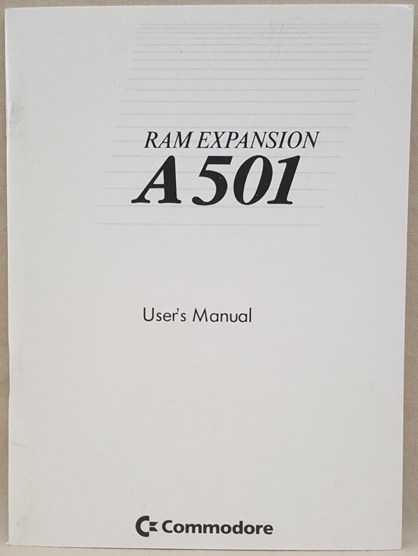 501 RAM Memory Expansion Card Multi-Language MANUAL for Commodore Amiga A501
