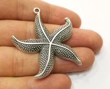 Estrellas de Mar Mar Océano Playa Antiguo Plateado Dijes Joyería Accesorios G19190
