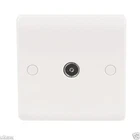 SINGLE AERIAL FACEPLATE TV WALL SOCKET RF BOX FLUSH COAXIAL IEC FM FEMALE