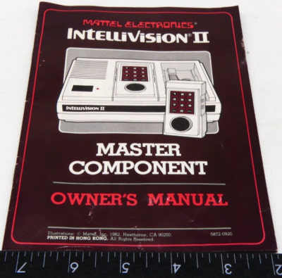 1982 Mattel Electronics Intellivision II Master Component Owner s Game Manual