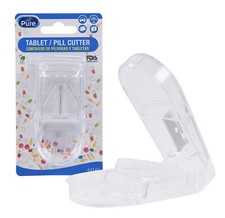 1 PC BPA FREE TRANSPARENT CLEAR PILL/TABLET CUTTER WITH STORAGE TRAVEL FRIENDLY