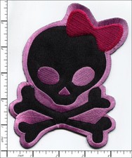 20 Pcs Embroidered Iron on patch Hallowee Girly Skull Red Bow 4.6"x5.6" AP020Ba